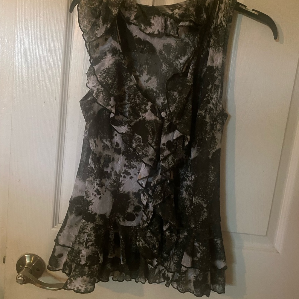 INC International Concepts Monochrome Patterned Top